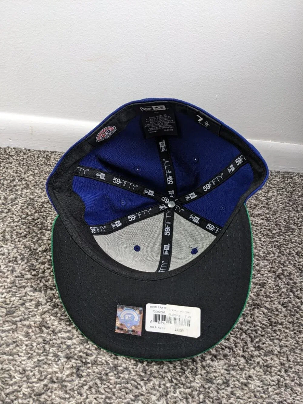 Hartford Yard Goats Hat Cap New Era 59Fifty 7 1/2 Blue Green